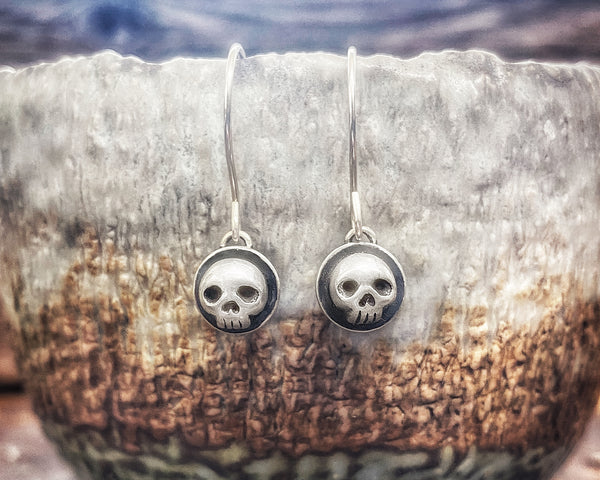Sterling Silver Skull Stud Earrings