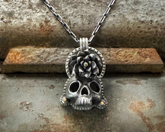 Skull with Flower Necklace