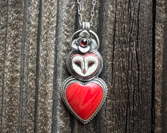 Barn Owl Necklace with Rosarita Heart