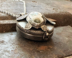 Sea Turtle Swivel Locket with Wave