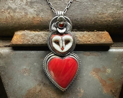 Barn Owl Necklace with Rosarita Heart