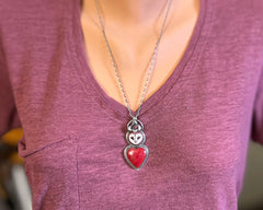 Barn Owl Necklace with Rosarita Heart