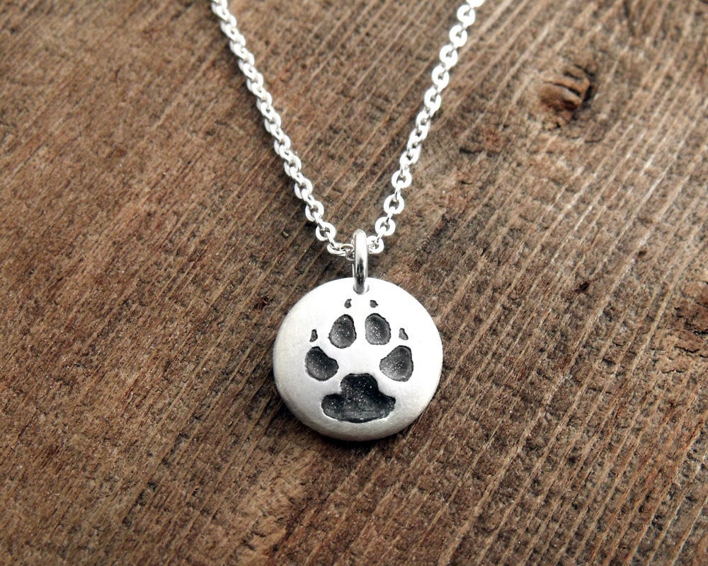 Tiny paw sales print necklace